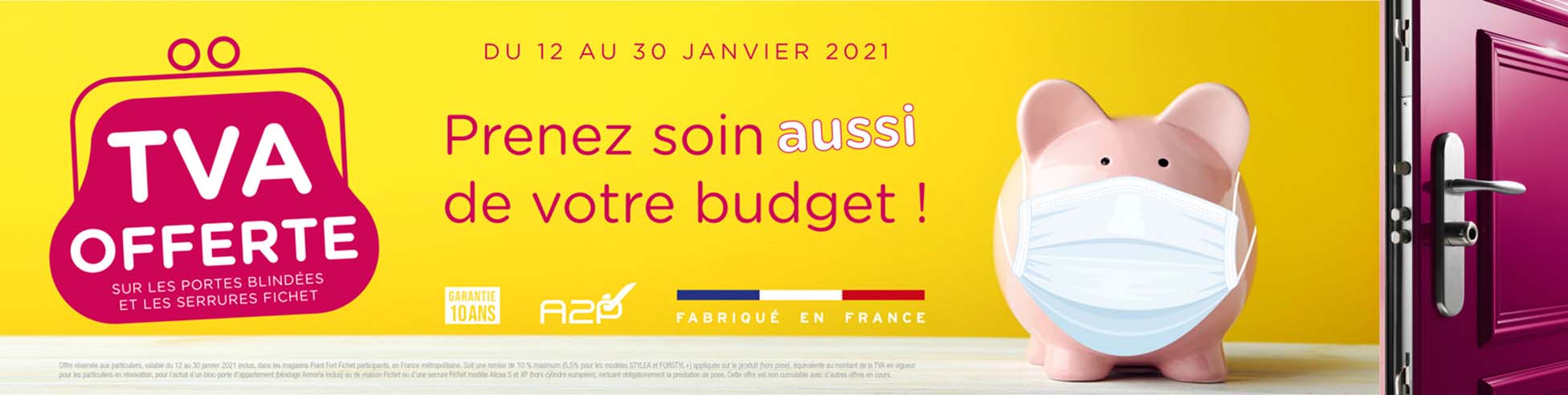 offre promo janvier 2021 tva offerte sur les portes blindees et serrures Fichet